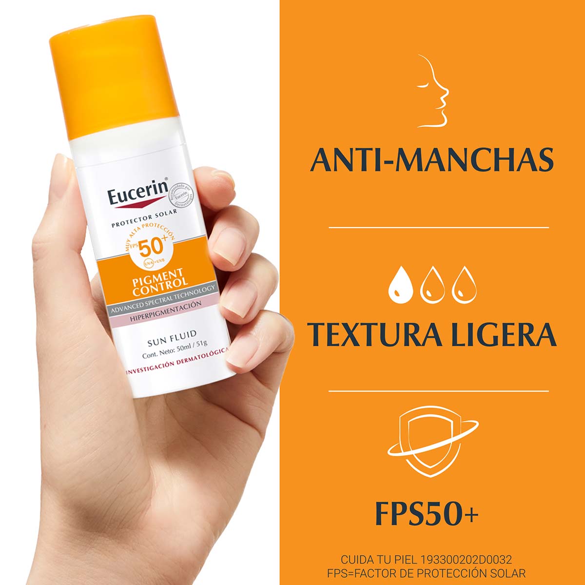 Eucerin - Protector Solar Facial Pigment Control FPS 50+ - 50 ml.