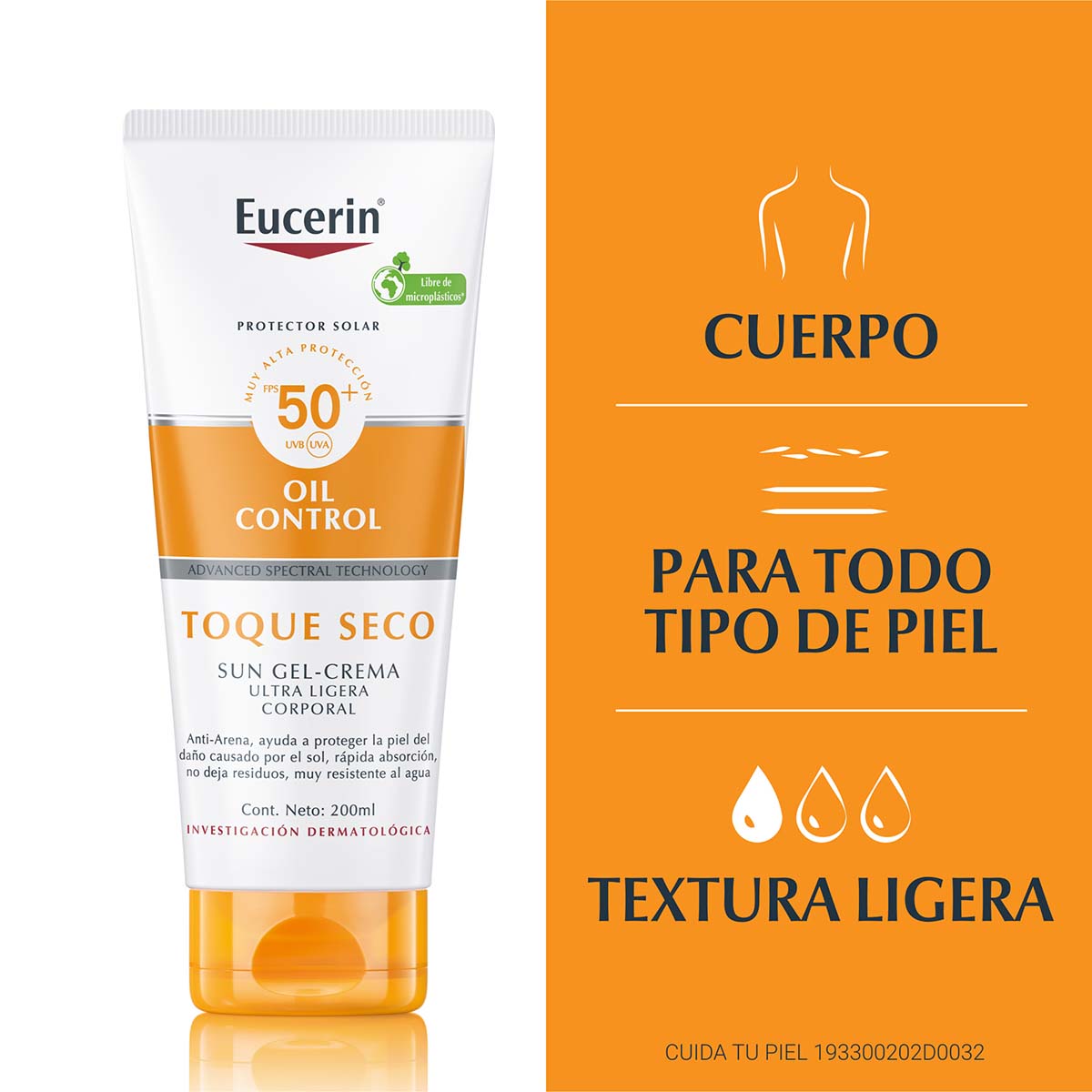 Eucerin - Protector Solar Corporal Gel Cremal Oil Control FPS50+ - 200 ml.