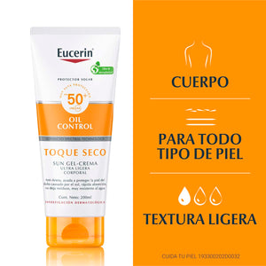 Eucerin - Protector Solar Corporal Gel Cremal Oil Control FPS50+ - 200 ml.