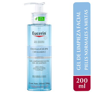 Eucerin - DermatoCLEAN Gel Limpiador Facial Piel Normal a Mixta – 200 ml.