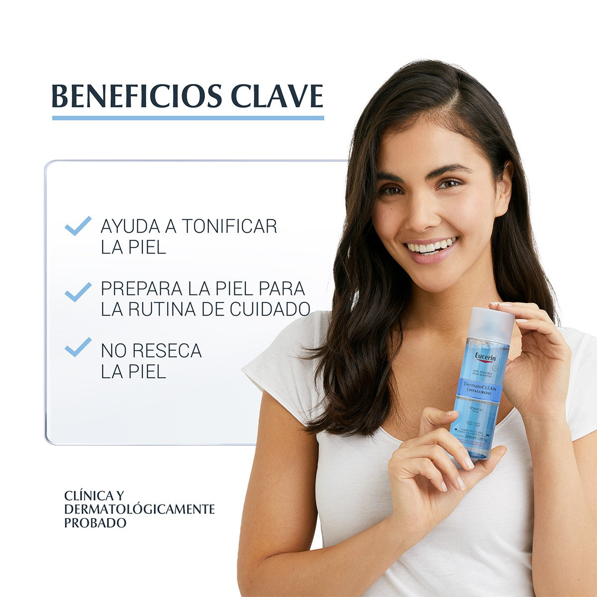 Eucerin - DermatoCLEAN Tónico Facial Día y Noche – 200 ml.