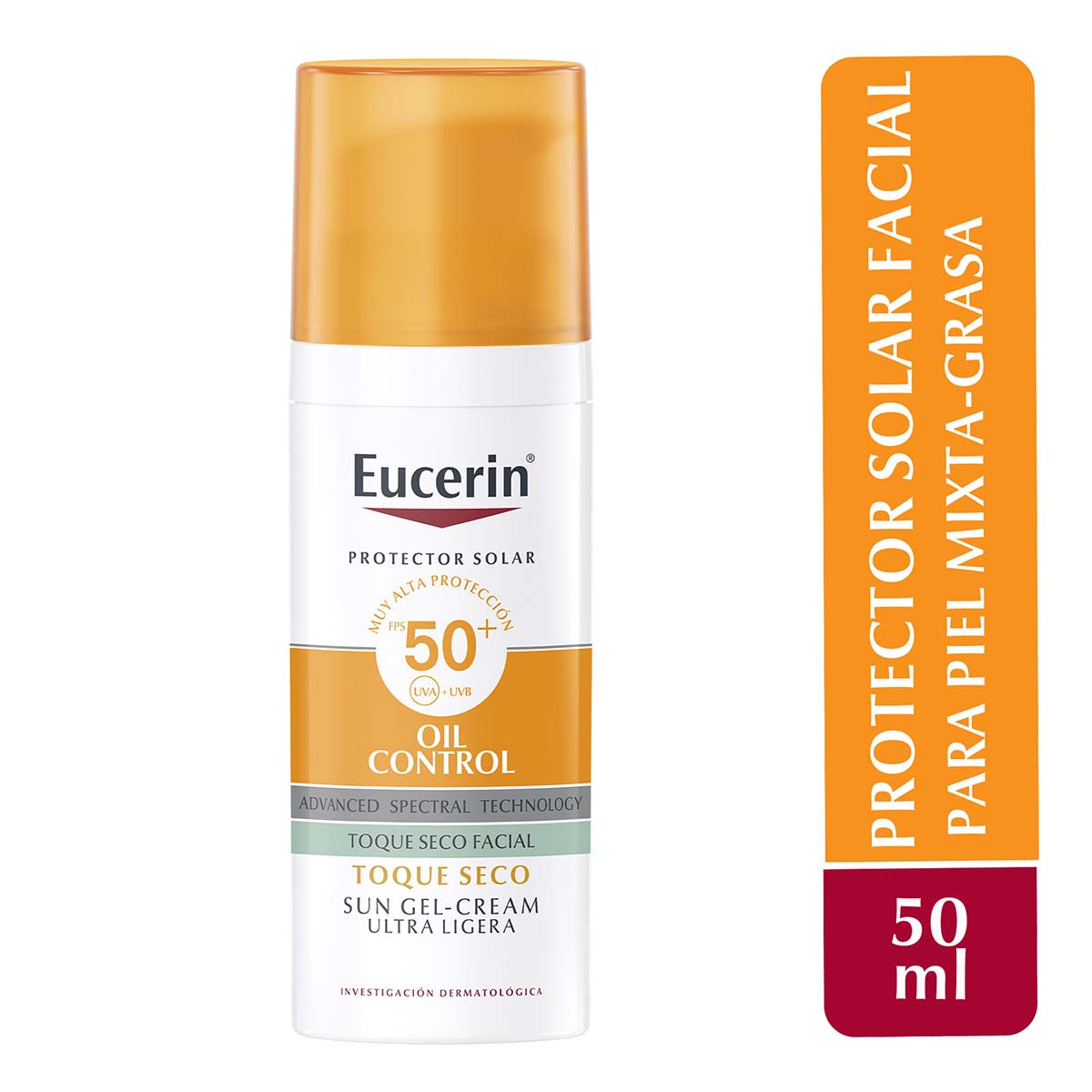Eucerin - Oil Control Toque Seco Sin Color FPS50+ - 50 ml.