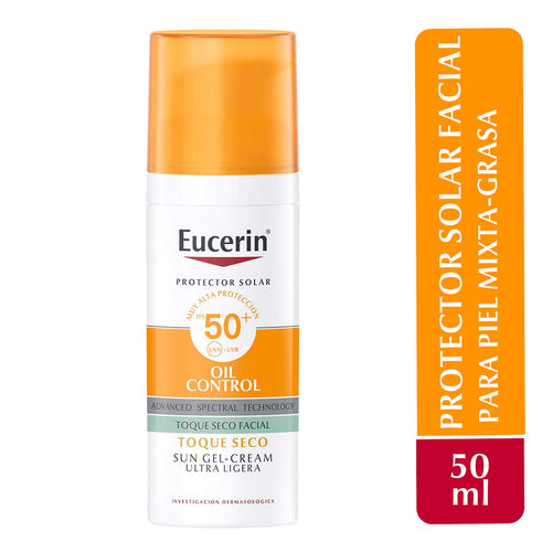 Eucerin - Oil Control Toque Seco Sin Color FPS50+ - 50 ml.