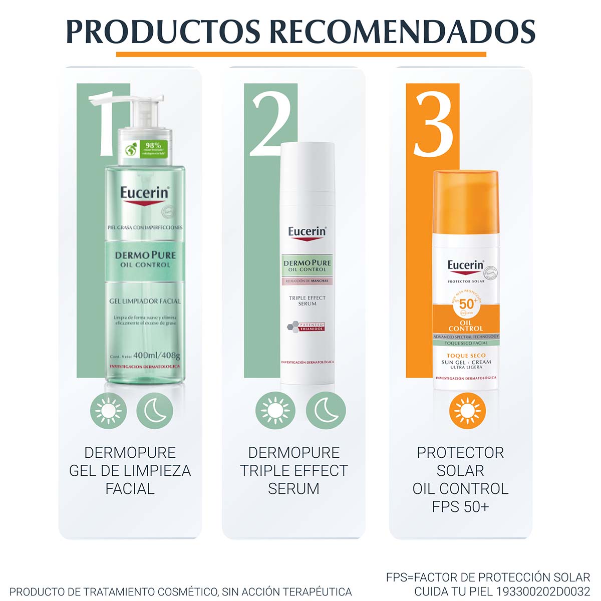 Eucerin - Oil Control Toque Seco Sin Color FPS50+ - 50 ml.