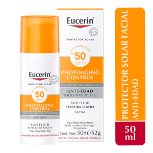 Eucerin - Protector Solar Facial Fluido Anti-Edad FPS 50 - 50 ml.