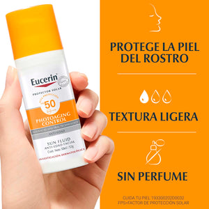 Eucerin - Protector Solar Facial Fluido Anti-Edad FPS 50 - 50 ml.