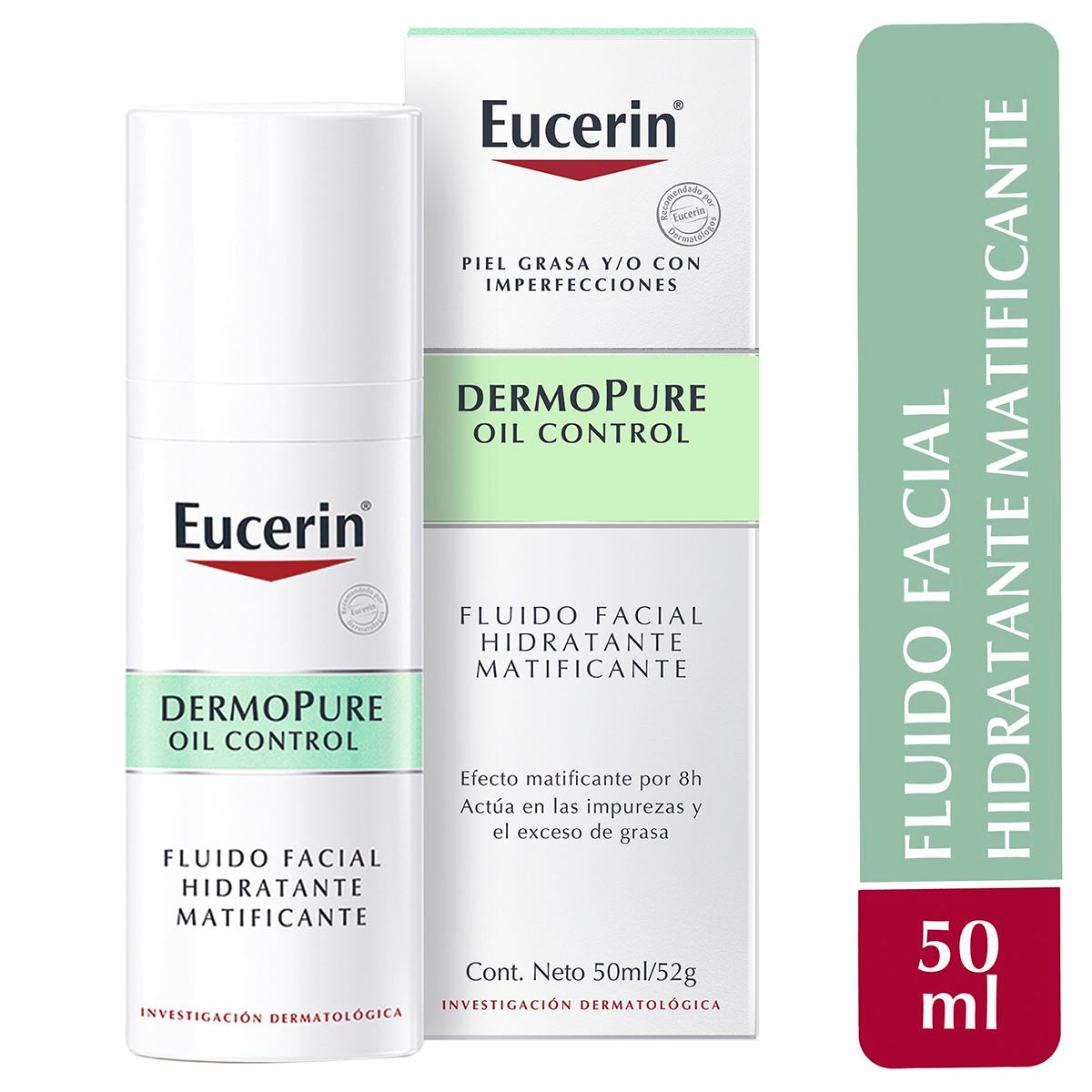 Eucerin - Fluido Facial Matificante Dermopure Piel Grasa y/o con Tendencia Acneica – 50 ml.