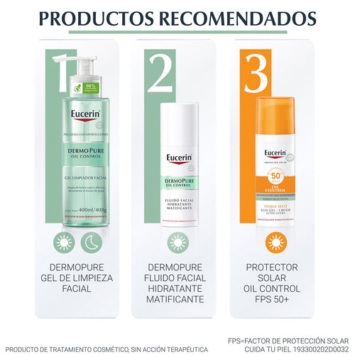Eucerin - Fluido Facial Matificante Dermopure Piel Grasa y/o con Tendencia Acneica – 50 ml.