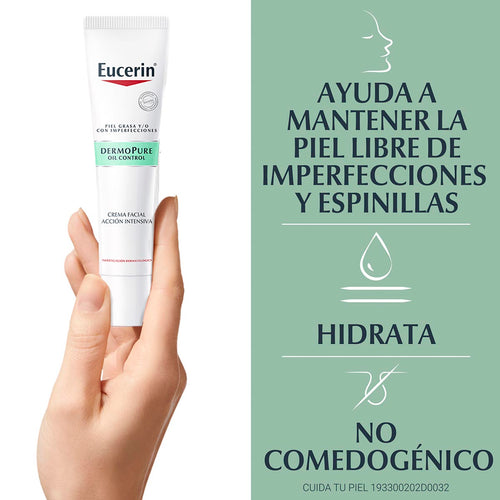 Eucerin - Crema Facial Acción Intensiva Noche Dermopure Piel Grasa y/o con Tendencia Acneica – 40 ml.