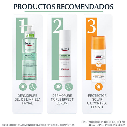 Eucerin - Gel Limpiador Facial Dermopure Piel Grasa y/o con Tendencia Acneica - 200 ml.