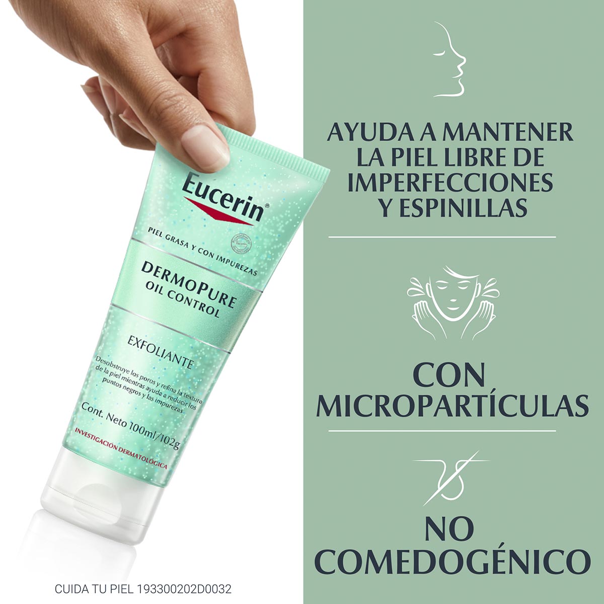 Eucerin - Exfoliante Facial Dermopure Piel Grasa y/o con Tendencia Acneica – 100 ml.