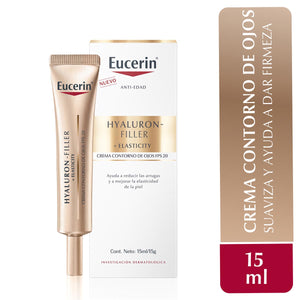 Eucerin - Hyaluron Filler + Elasticity Eyes Crema Contorno de Ojos Antiarrugas – 15 ml.