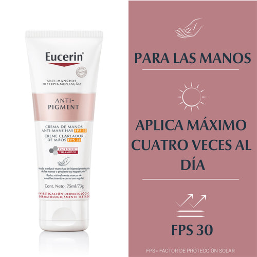 Eucerin - Anti-Pigment Crema de Manos Anti-hiperpigmentación FPS 30 – 75 ml.