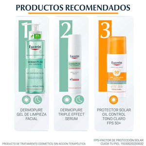 Eucerin - Sun Oil Control Tinted Protector Solar Facial Tono Claro FPS50+ -50 ml.