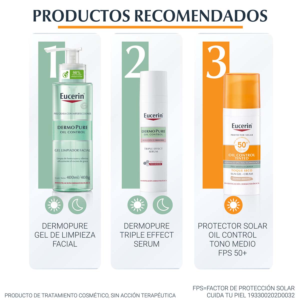 Eucerin - Sun Oil Control Tinted Protector Solar Facial Tono Medio FPS50+ - 50 ml.