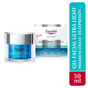 Eucerin - Ultra-Light Gel Hydrating+Repair Gel Crema Facial Primeras Líneas de Expresión – 50 ml.