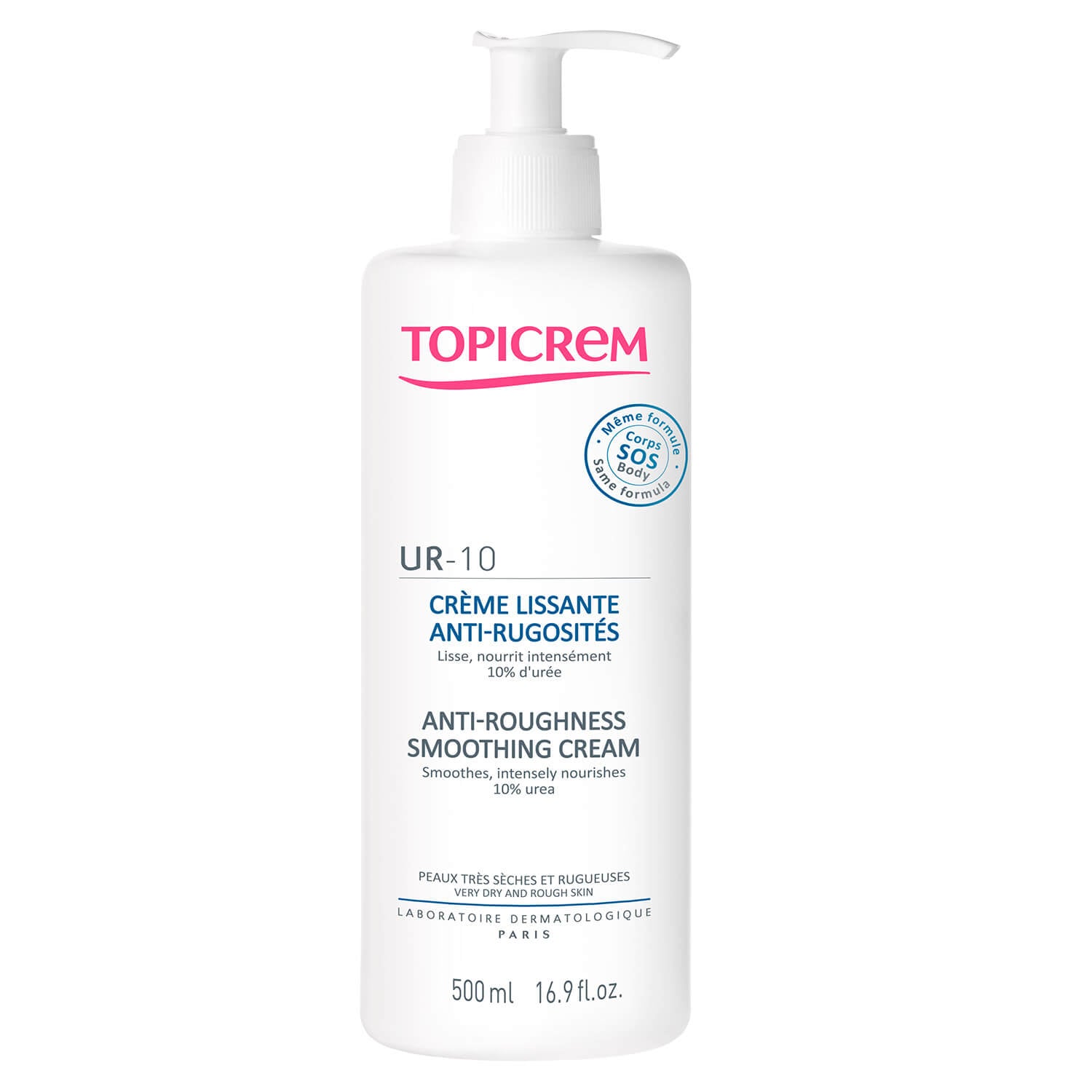 Topicrem - UR-10 Crema para la Piel Sensible Alisadora Antirrugosidades - 500 ml.