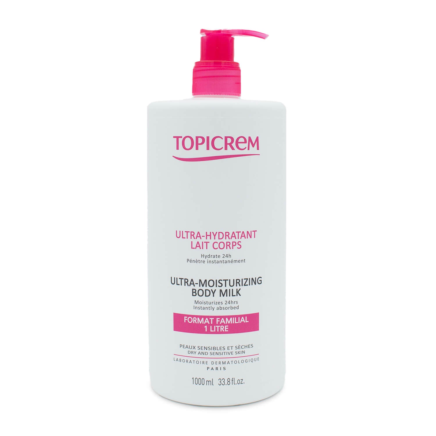 Topicrem - Crema para la Piel Sensible Leche Corporal ultra-hidratante - 1,000 ml.