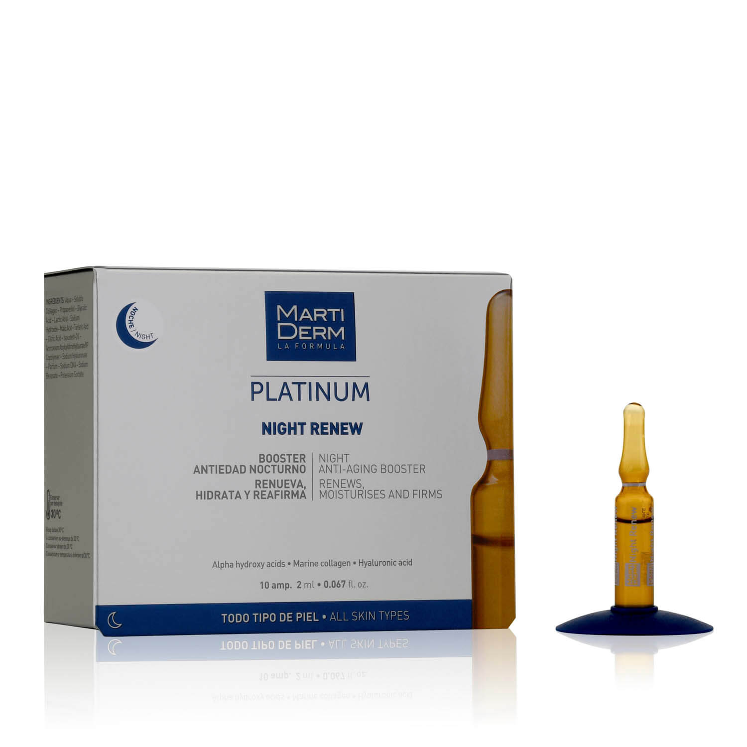 Martiderm - Platinum Night Renew - 10 ampolletas.