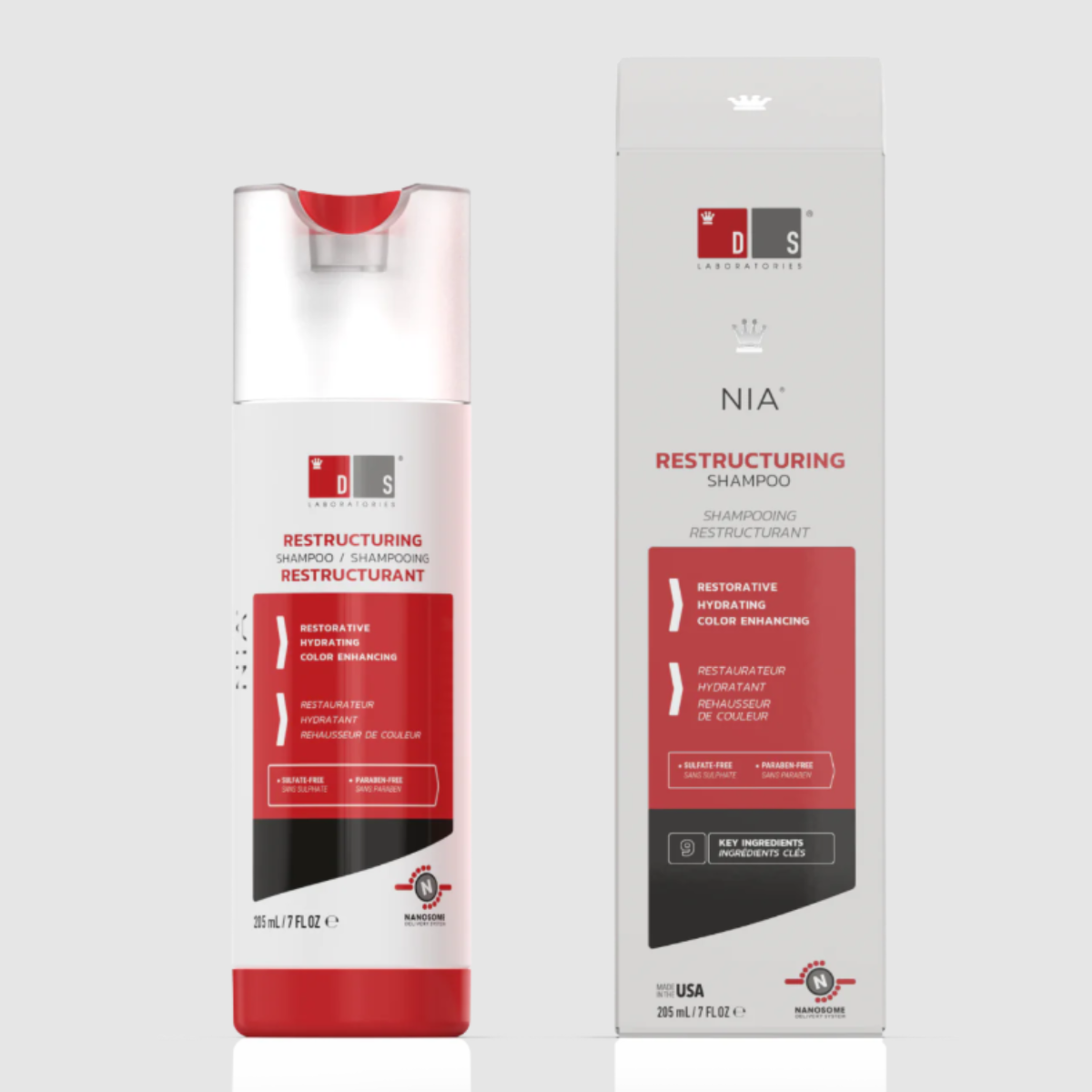 DS Labs – NIA Shampoo Reestructurante – 205 ml.