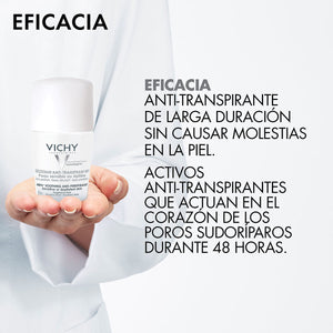 Vichy - Roll On Piel Sensible 48h, Anti-transpirante y desodorante - 50 ml.