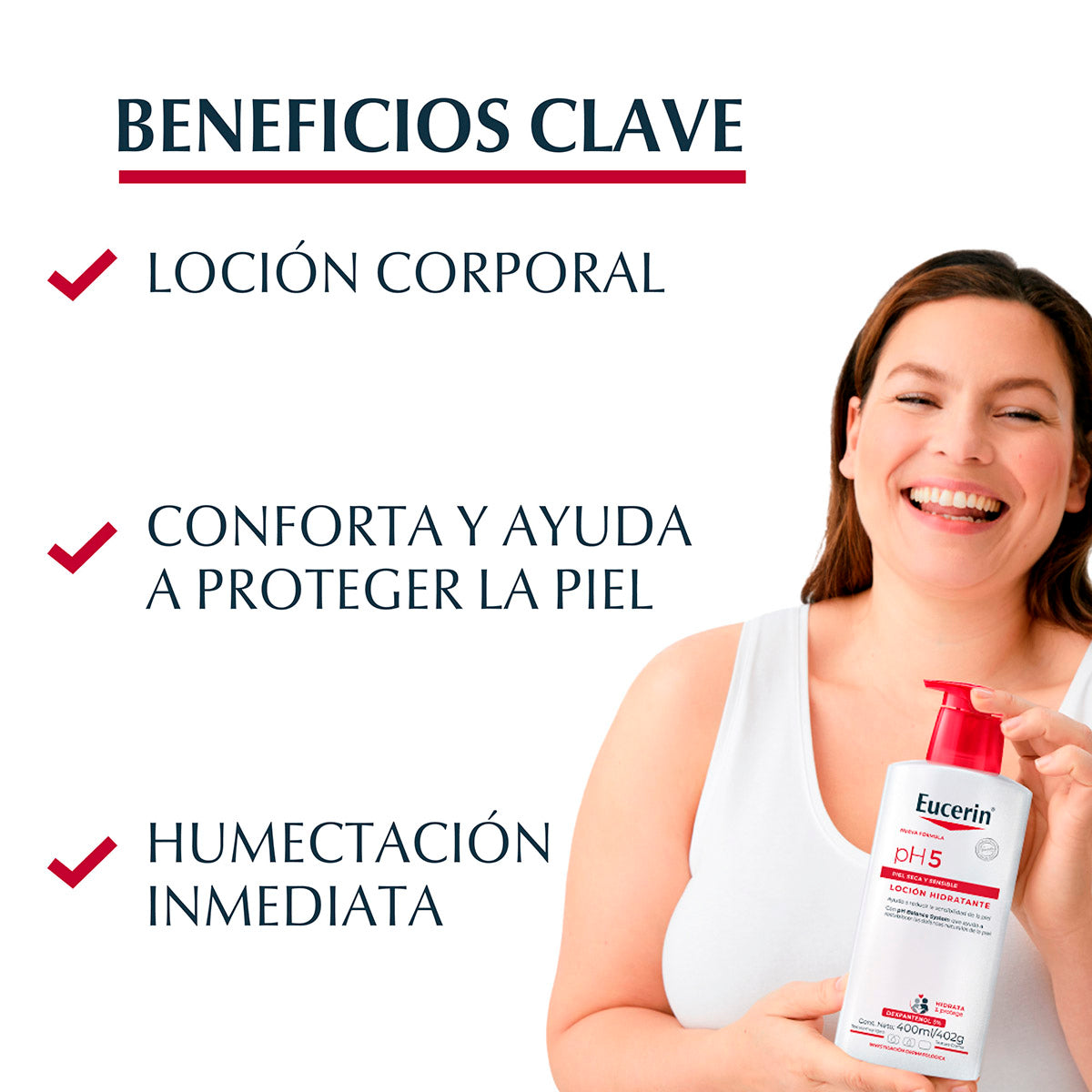 Eucerin - pH5 Loción Corporal Hidratante Piel Seca y Sensible - 400 ml.