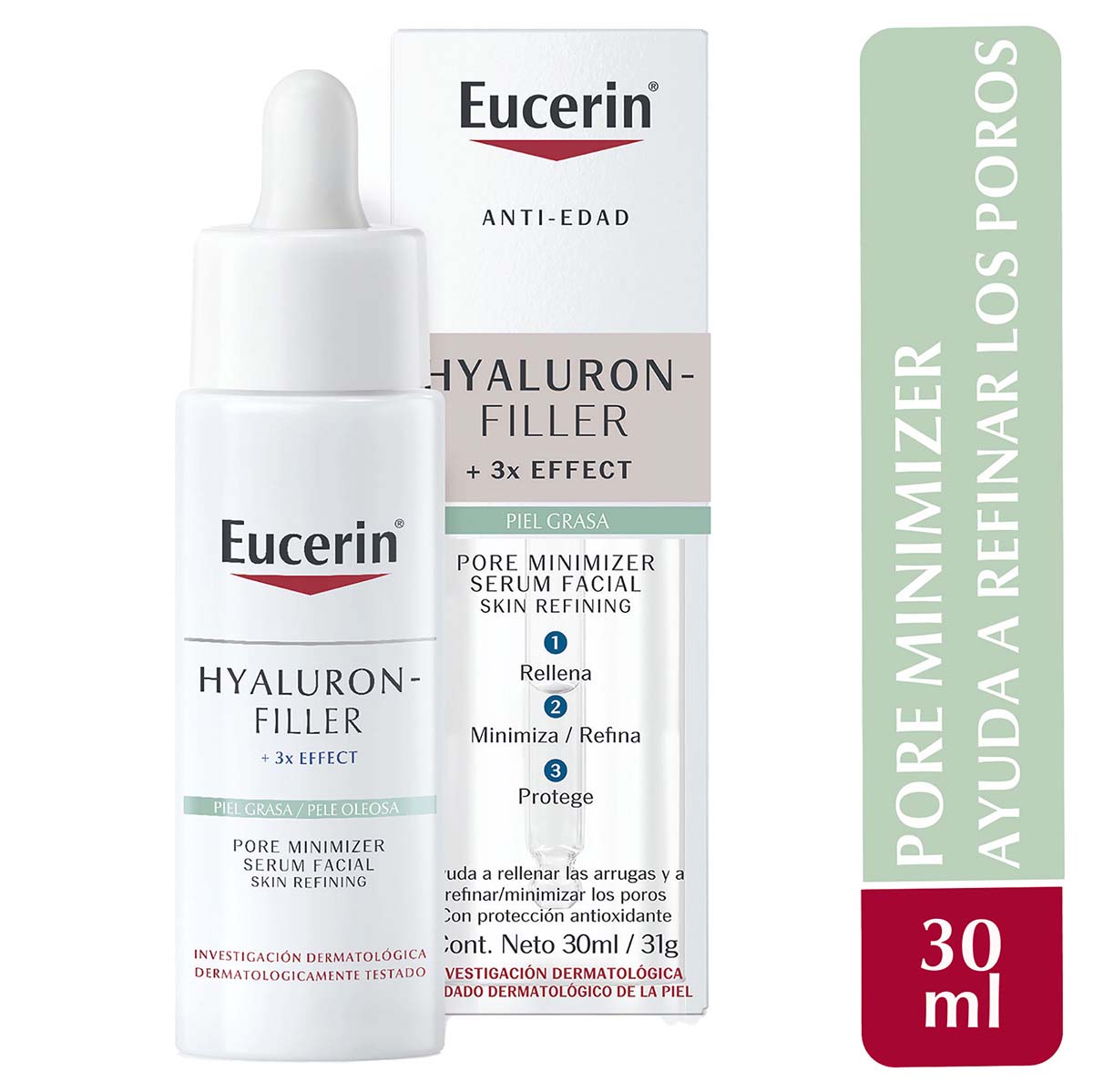 Eucerin - Hyaluron Filler Pore Minimizer Skin Refiner Serum Facial Antiarrugas – 30 ml.