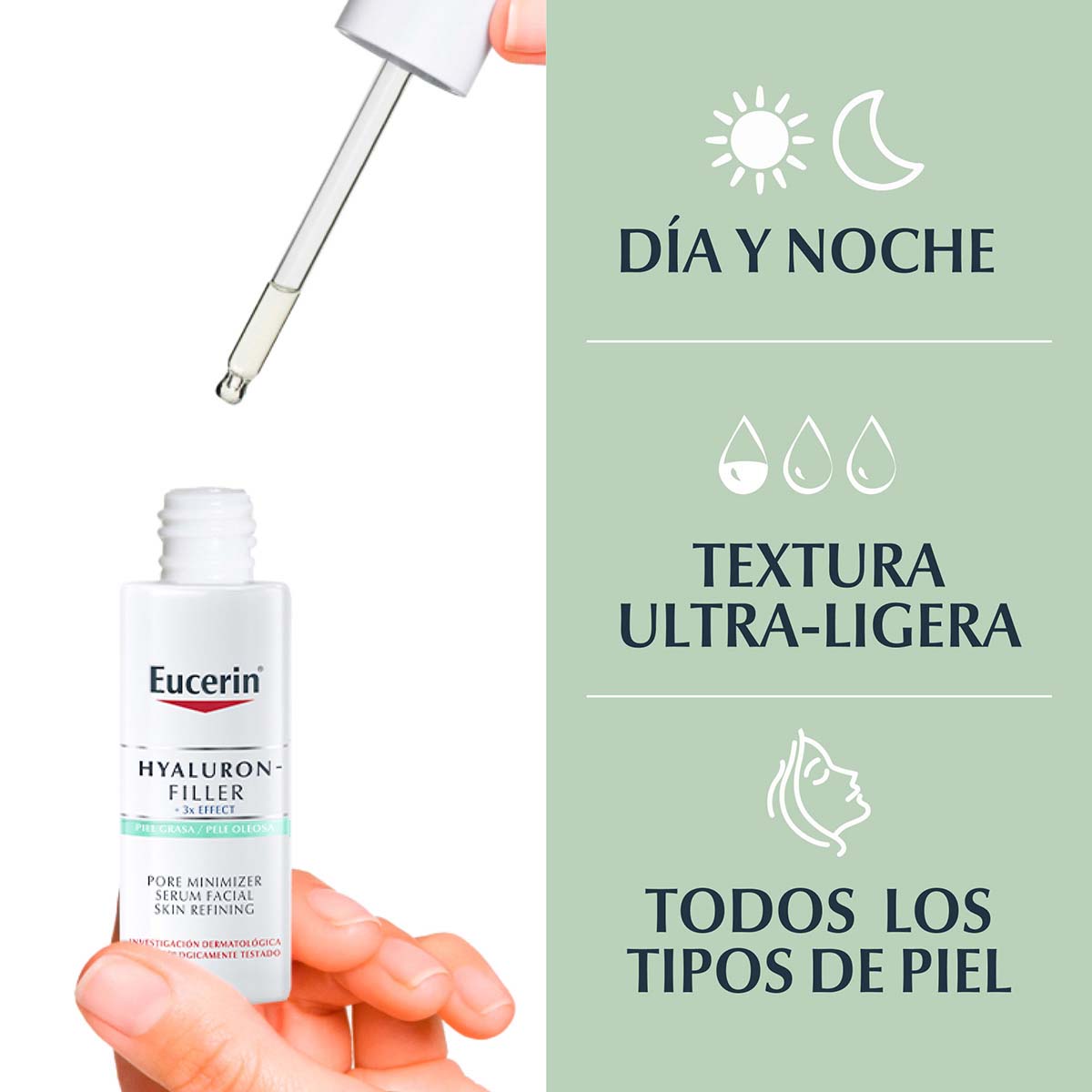 Eucerin - Hyaluron Filler Pore Minimizer Skin Refiner Serum Facial Antiarrugas – 30 ml.