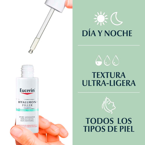 Eucerin - Hyaluron Filler Pore Minimizer Skin Refiner Serum Facial Antiarrugas – 30 ml.
