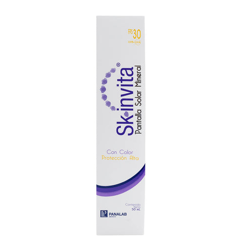 Panalab - Sk-invita Pantalla Solar Mineral FPS 30 con color - 50 ml.