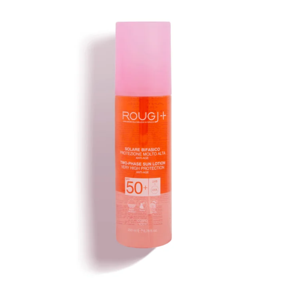 Rougj+ - Protector Solar Antiedad Bifásico SPF50 + Corporal - 200 ml.