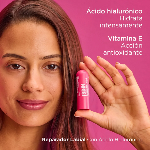 Isdin – Reparador Labial Rosa con Ácido Hialurónico – 4 g.