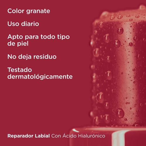 Isdin – Reparador Labial Granate con Ácido Hialurónico – 4 g.