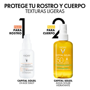 Vichy - Capital Soleil Agua de Protección Solar Spf50 Hidratante – 200 ml.