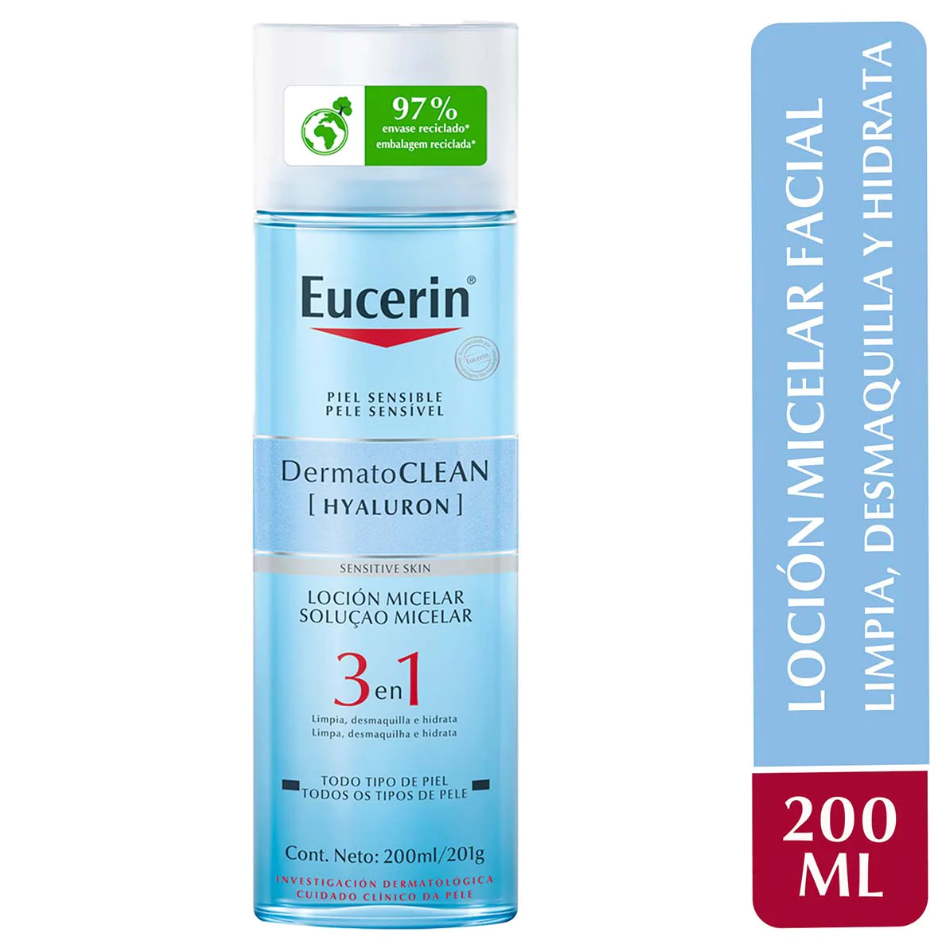 Eucerin - DermatoCLEAN Loción Micelar Limpiadora Facial 3 en 1 – 200 ml.