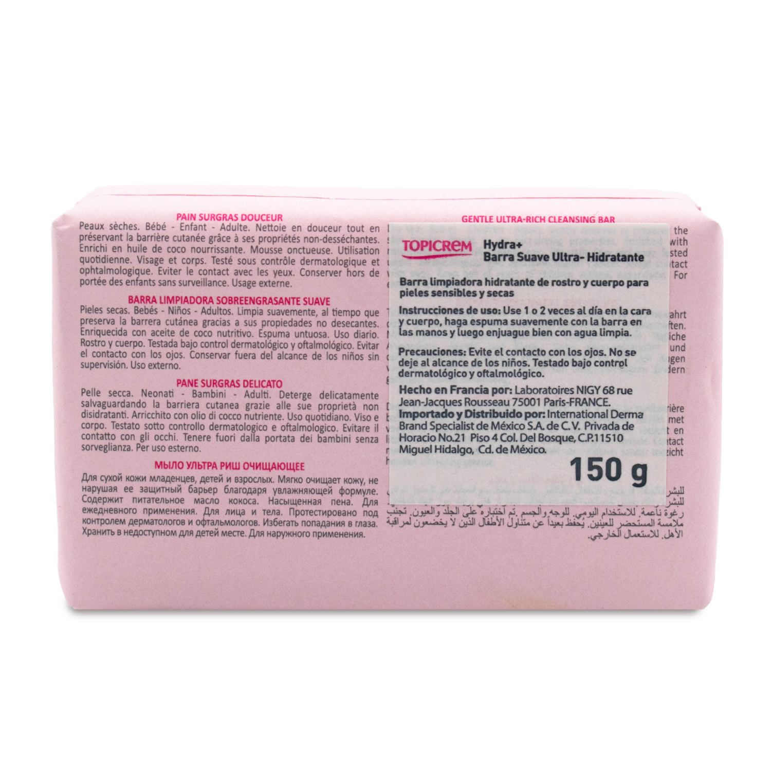 Topicrem - Barra suave Ultra-Hidratante - 150 g.