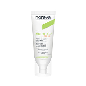 Noreva - Exfoliac Protector Solar Fluido Matificante FPS 50+ - 40 ml.