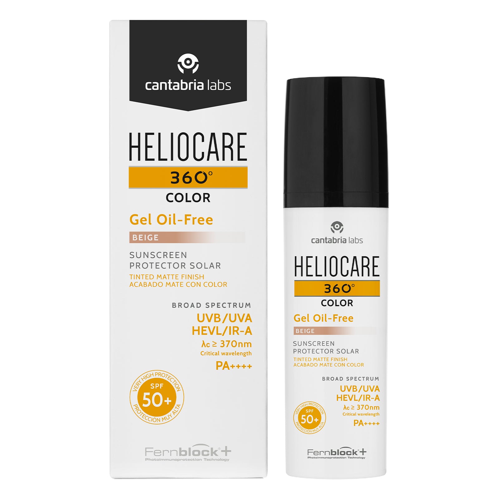 Cantabria Labs - Heliocare 360º Color Gel Oil-Free SPF 50+ Beige – 50 ml.