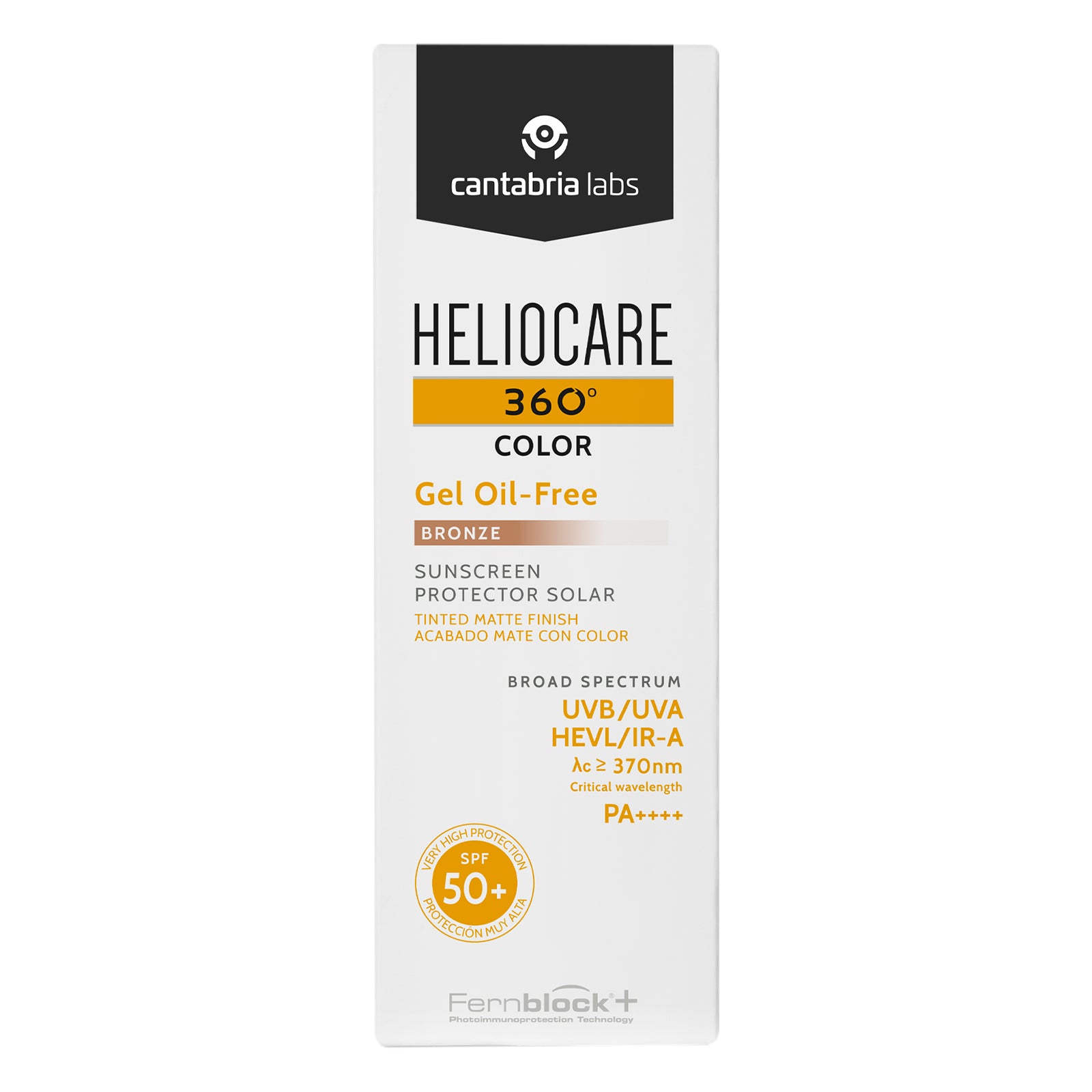 Cantabria Labs - Heliocare 360º Color Gel Oil-Free SPF 50+ Bronce – 50 ml.