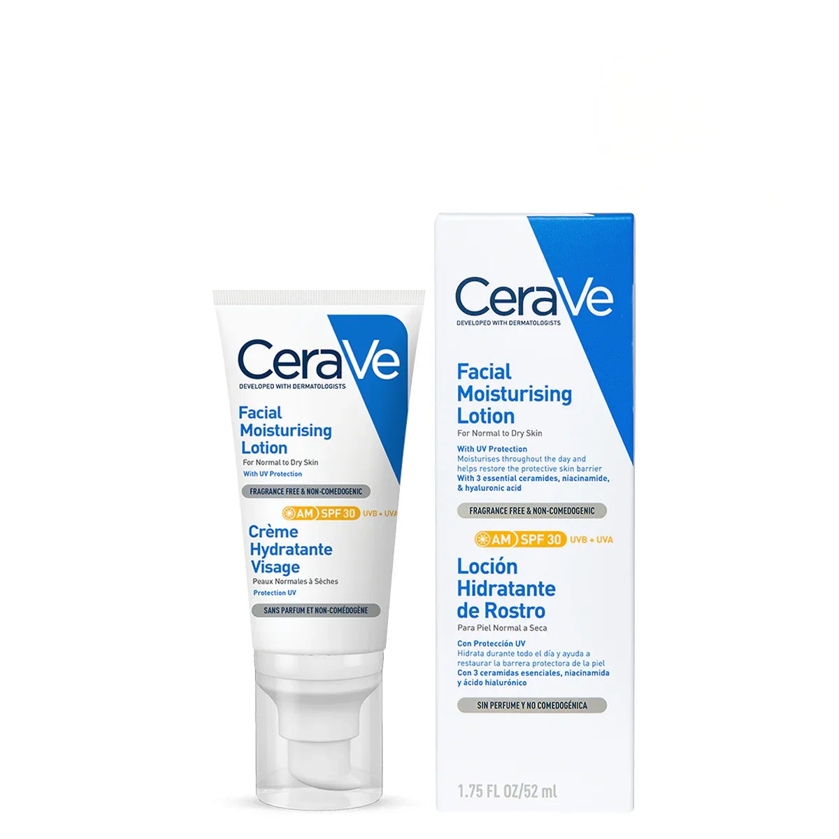 CeraVe - Loción Hidratante de Rostro FPS30 – 52 ml.