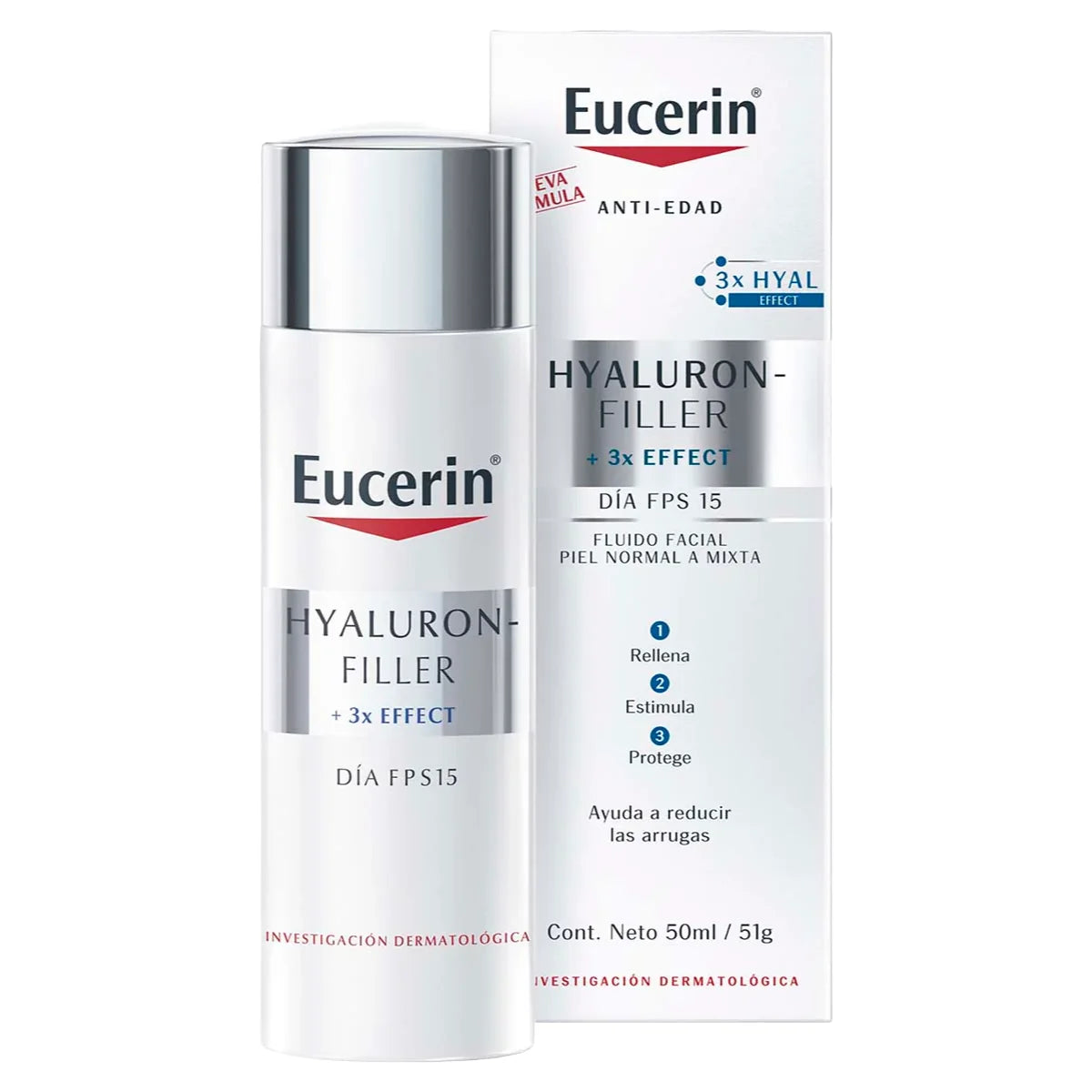 Eucerin - Hyaluron-Filler + 3x Effect Crema Facial Día FPS15 – 50 ml.
