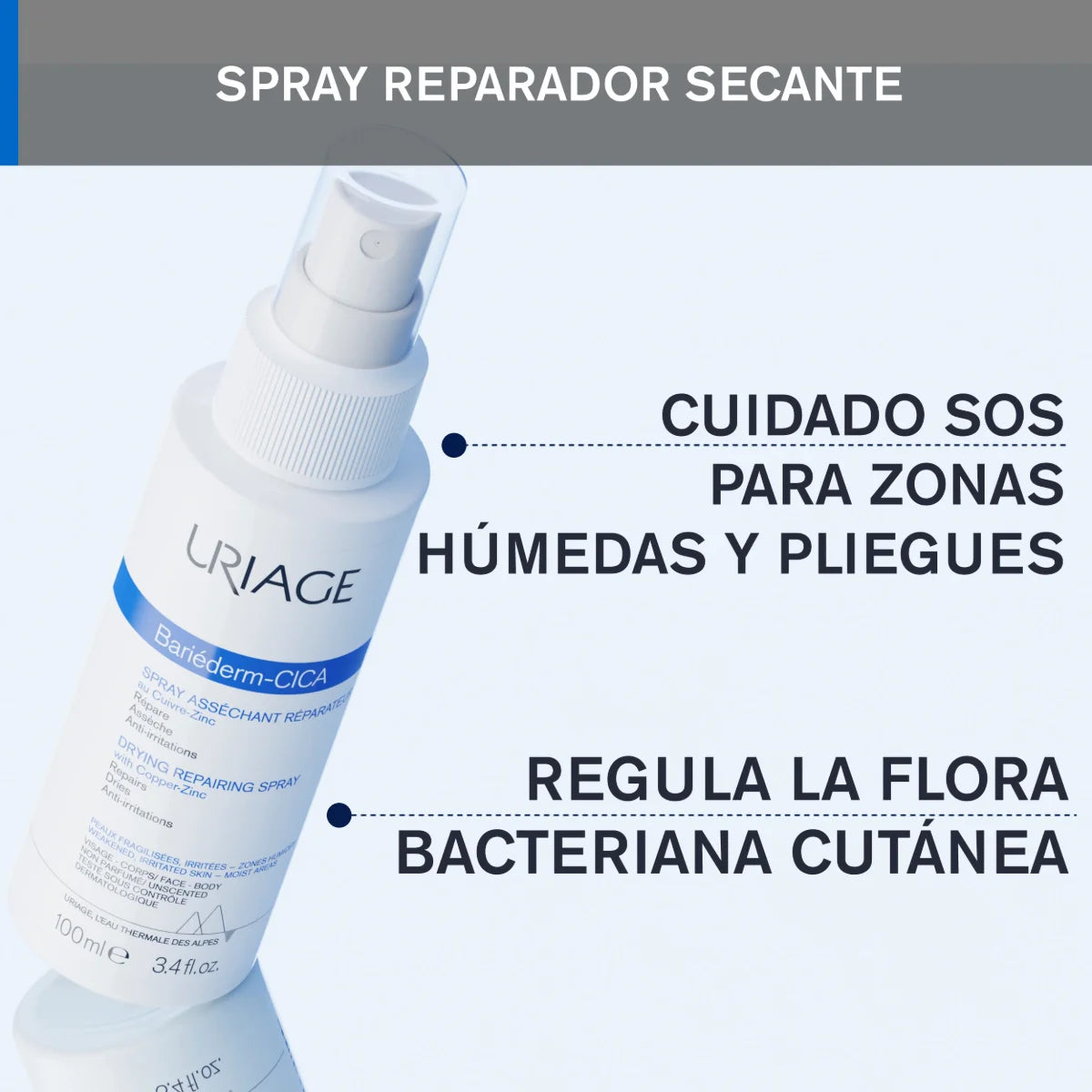 Uriage – Bariederm-Cica Spray Reparador Secante SOS – 100 ml.