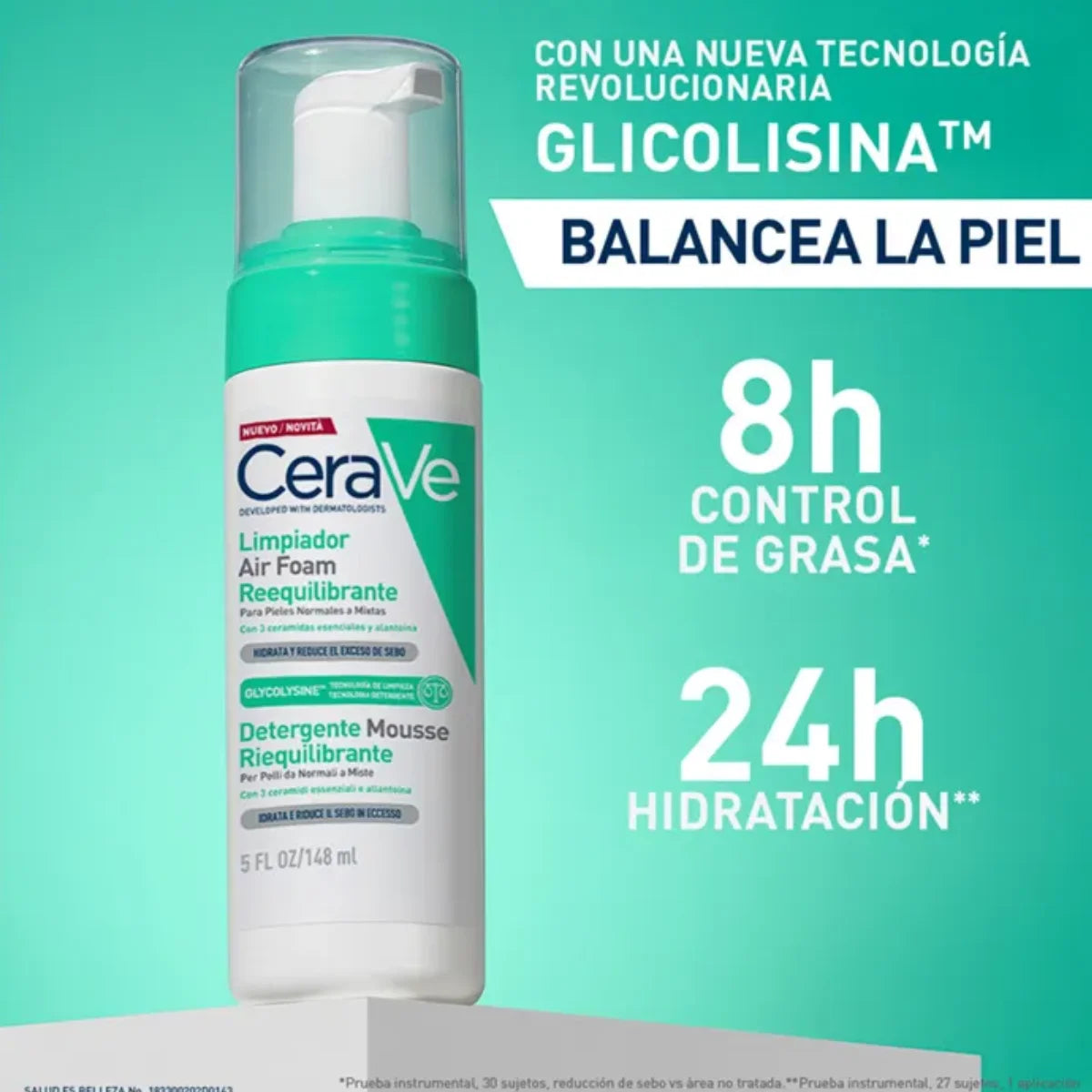 CeraVe – Limpiador Air Foam Reequilibrante – 148 ml.