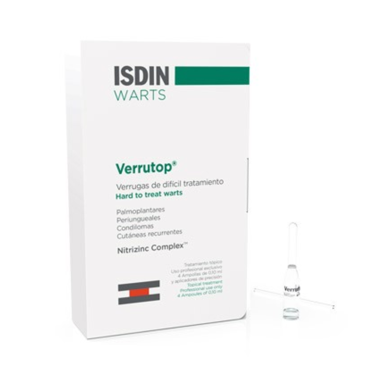 Isdin – Warts Verrutop 4 ampolletas – 0.10 ml.