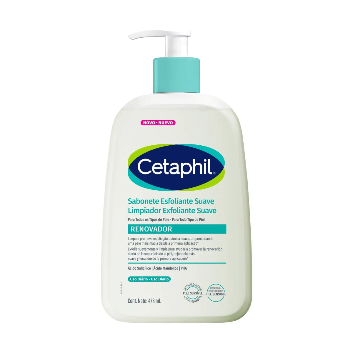 Cetaphil – Limpiador Exfoliante Suave Renovador – 473 ml.