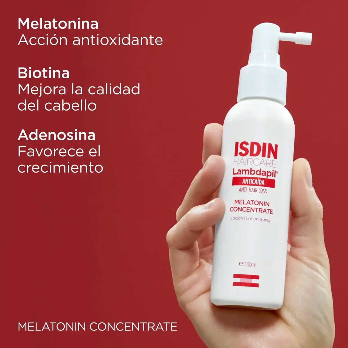 Isdin – Lambdapil Loción Anticaída Melatonin Concentrate – 100 ml.