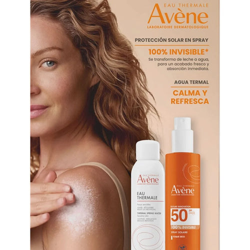 Avene – Kit SPF50 Sun Spray 100% Invisible + Eau Thermal Spray – 200 + 150 ml.