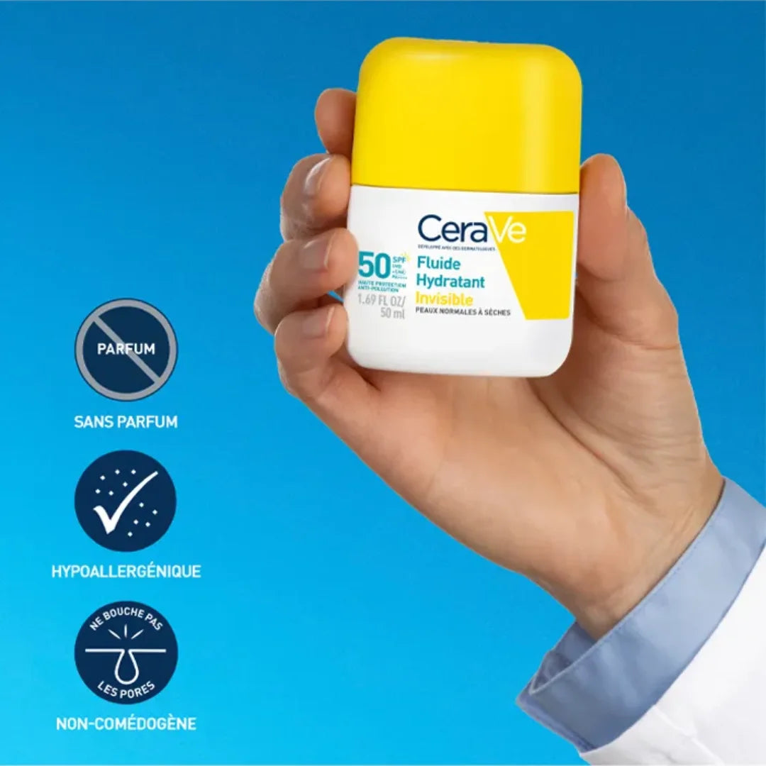 CeraVe – Fluido Protector Invisible Hidratante SPF50 – 50 ml.