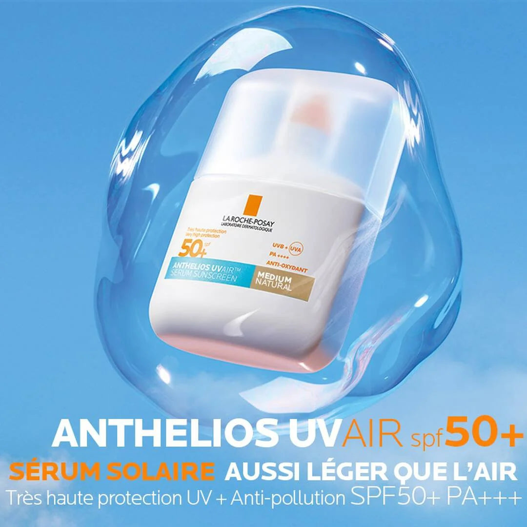 La Roche Posay – Anthelios UVAir Sérum Protector Solar SPF50+ Tono Medio – 50 ml.