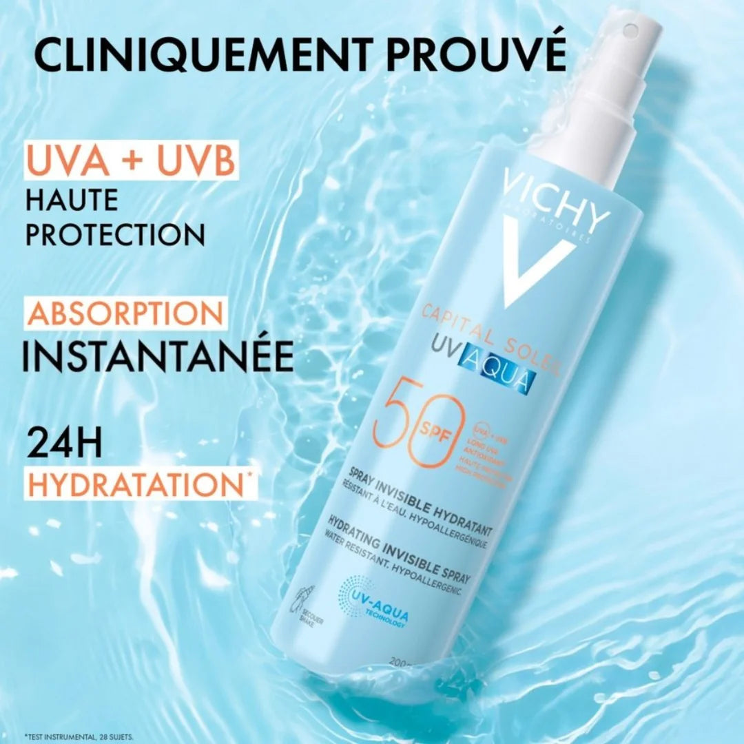 Vichy – Capital Solei Uv Aqua Spray Hidratante Invisible SPF50+ - 200 ml.